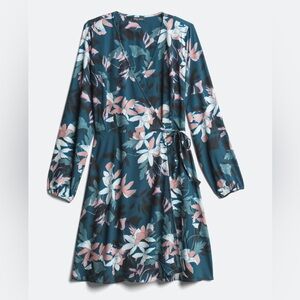 City Chic Floral Wrap Dress, Size 16, Teal